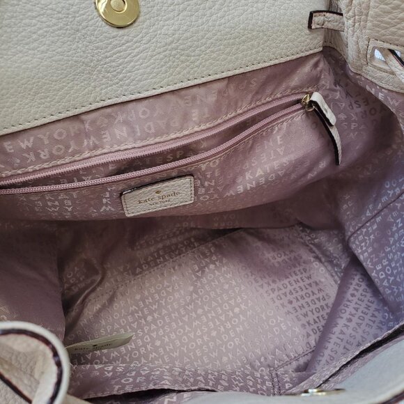 Kate Spade New York Beige Pebbled Leather Adjustable Strap Travel Backpack Bag - Picture 5 of 6